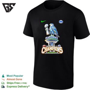 Seattle Seahawks Holding Super Bowl Lx Champions 2026 Trophy 50th Anniversary T-Shirt