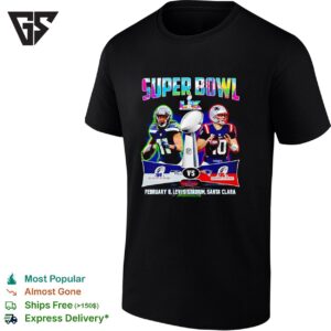 Seattle Seahawks Vs New England Patriots Super Bowl Lx Feb 8 Levi’s Stadium Trophy Center T-Shirt