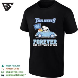 Snoopy And Woodstock Diving North Carolina Tar Heels Car Forever Not Just When We Win T-Shirt