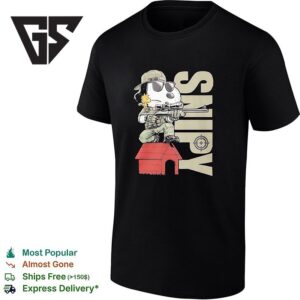 Snoopy Sniper And Woodstock Sitting On Doghouse T-Shirt 1 1