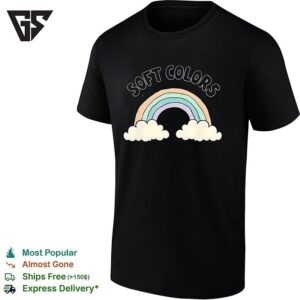 Soft Colors Loud Personality Pastel Rainbow And Cloud Retro T-Shirt