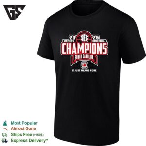 South Carolina Gamecocks 2026 Sec Women’s Basketball Regular Season Champions Locker Room T-Shirt
