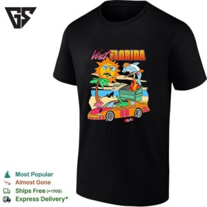 Sun Smoking Dolphin Holding Ak 47 Alligator Driving Car Visit Florida T-Shirt
