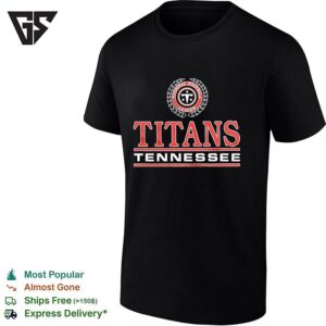 Tennessee Titans National Football League Center Chest Logo And Badge T-Shirt
