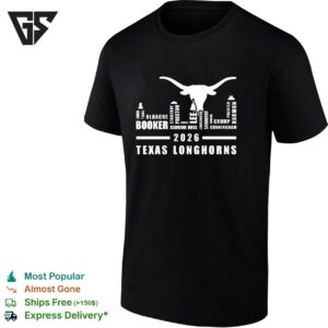 Texas Longhorns Football Name Players City Skyline Shape 2026 T-Shirt