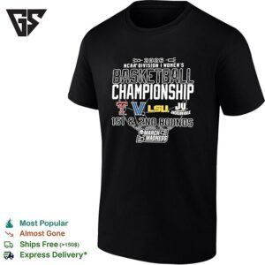 Texas Tech Villanova Lsu Jacksonville Women’s Basketball Championship 2026 NCAA Division March Madness T-Shirt