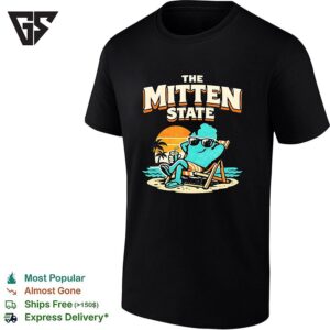 The Mitten State Funny Chillin In The Beach Sunset Retro T-Shirt