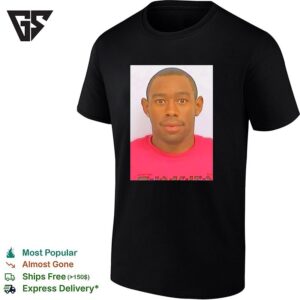 Tyler The Creator Wearing Pink T-Shirt Mug Shot Funny T-Shirt