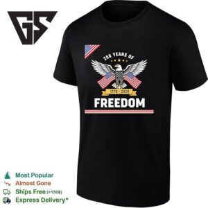 USA Eagle 250 Years Of Freedom Anniversary American Flag T-Shirt