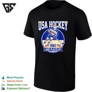 USA Hockey 1980 Lake Placod Ny Retro T-Shirt
