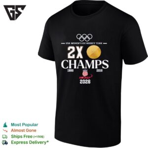 USA Hockey 2026 USA Women’s Ice Hockey Team 2x Champs T-Shirt