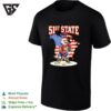 USA Team 51st State Gold Medal Eagle Mascot Holding Hockey Stick Retro T-Shirt
