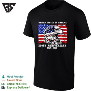 United States Of America 250th Anniversary 1776 2026 Eagle Head Portrait T-Shirt