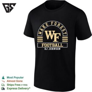 Wake Forest Demon Deacons Football NCAA Wf Football Dj Johnson T-Shirt