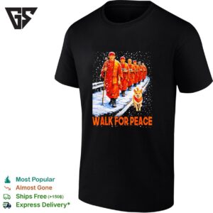Walk For Peace 2026 Monks With Aloka Dog Peace T-Shirt