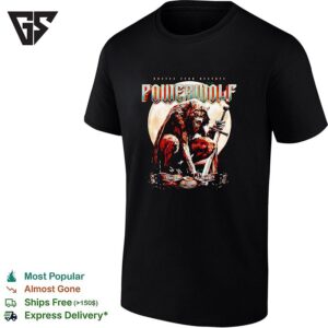 Wolf Holding Sword Powerwolf European Summer 2026 Tour Poster T-Shirt