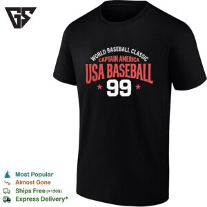 World Baseball Classic Captain America USA Baseball 99 T-Shirt