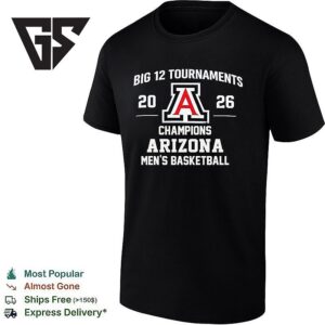 Big 12 Tournaments 2026 Champions Arizona Wildcats Men’s Basketball T-Shirt