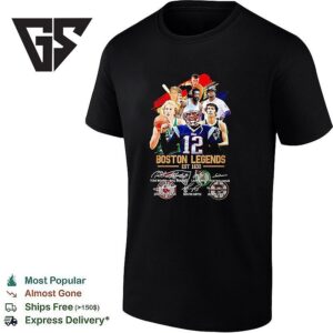Boston Sports Teams Celtics &amp Patriots &amp Bruins &amp Red Sox Logo Legends Est 1630 T-Shirt