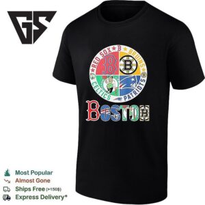Boston Sports Teams Celtics &amp Patriots &amp Bruins &amp Red Sox Logo T-Shirt