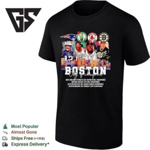 Boston Sports Teams City Of Champions Signatures Star Player T-Shirt