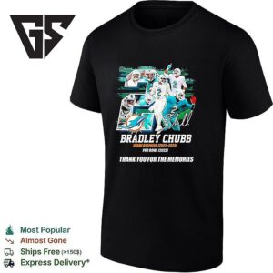 Bradley Chubb Miami Dolphins Jersey Number Signature T-Shirt