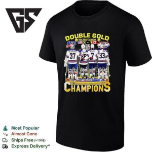 Double Gold USA Beat Canada 2026 Winter Olympics Men’s &amp Women’s Ice Hockey Champions Signatures T-Shirt