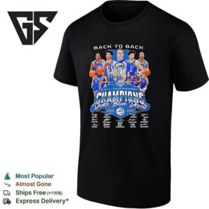 Duke Blue Devils Team Back To Back Acc Tournament Champions Player Signatures T-Shirt