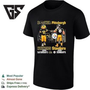 Iowa Hawkeyes Vs Pittsburgh Steelers Mascots First Bump T-Shirt