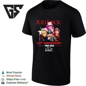 Kid Rock 36th Anniversary 1990 2026 Signature Graphic T-Shirt