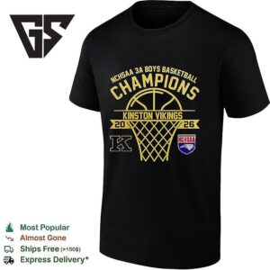 Kinston Vikings Nchsaa 2026 3a Boys Basketball Champions T-Shirt