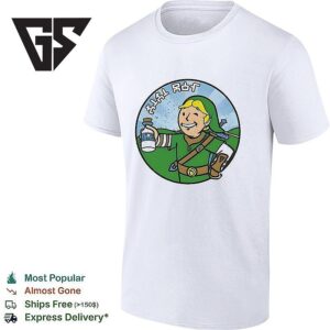 Link In The Legend Of Zelda X Vault Boy Vault Link Approved T-Shirt