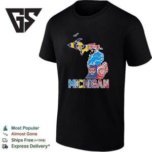 Michigan Sports Teams Graphic Transfer State T-Shirt