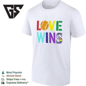 Seattle Mariners Baseball Love Wins Coloful Text T-Shirt