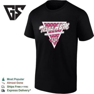 Texas A&ampm Aggies Football Palm Tree Pattern Inside A Triangle Logo T-Shirt