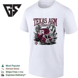 Texas A&ampm Aggies NCAA Football Storm Miller Helmet Retro T-Shirt