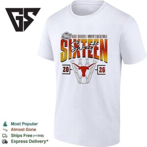 Texas Longhorns Women’s Basketball 2026 NCAA March Madness Sweet 16 Logo T-Shirt
