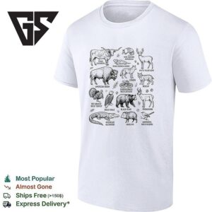 Texas Wildlife Sketch Field Guide Of Popular Animals T-Shirt