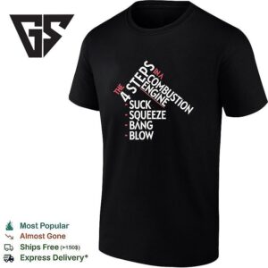 The 4 Steps In A Combustion Engine Suck Squeeze Bang Blow T-Shirt