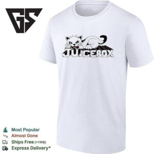 The Juicebox Jukebox Cat By Bradley James Skistimas T-Shirt