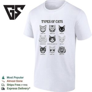 Types Of Cats Basic Cat Judgy Cat Void Cat Wizard Cat Knows How You Die Cat Bat Cat Aristocat T-Shirt