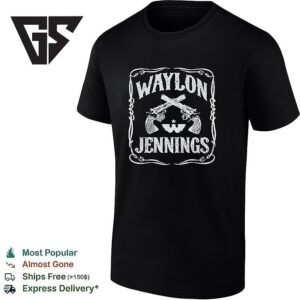 Waylon Jennings Crossed Guns Logo T-Shirt