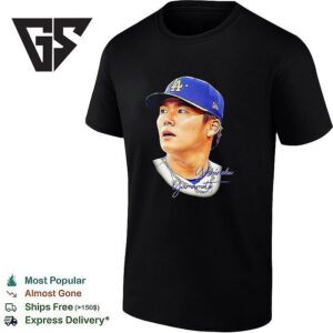 Yoshinobu Yamamoto Los Angeles Dodgers Baseball Signature Portrait T-Shirt