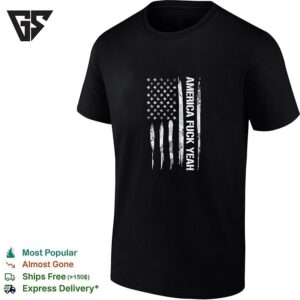 America Fuck Yeah Flag Theme With Stars And Stripes Design T-Shirt