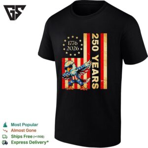 American Eagle Dabbing Patriotism 1776 2026 250 Years Independence Day T-Shirt