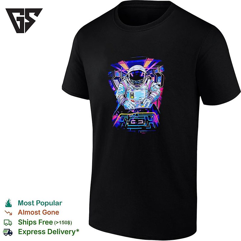 Astronaut Playing Arcade Game Neon T-Shirt Astronaut Playing Arcade Game Neon T-Shirt