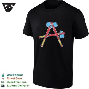 Atlanta Braves Inspired Tomahawk Letter A Logo Crossed Bats T-Shirt