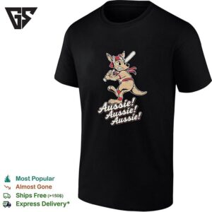 Aussie Aussie Aussie Kangaroo Baseball Mascot Australian Pride Sports Cotton T-Shirt
