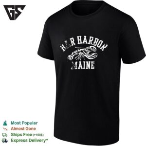 Bar Harbor Maine Lobster Yellow Coastal Beach Vintage T-Shirt