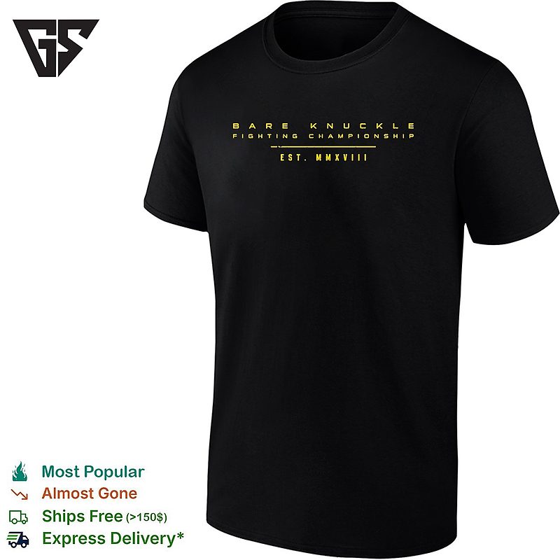 Bare Knuckle Fighting Championship Est Emblem Text T-Shirt Bare Knuckle Fighting Championship Est Emblem Text T-Shirt